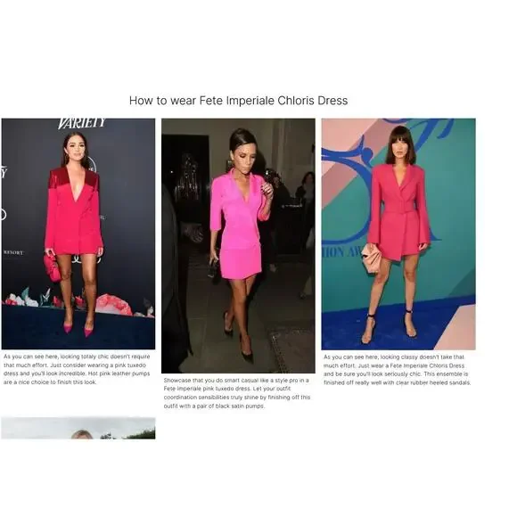 Fete Imperiale Chloris Dress Pink Tuxedo Dress Event‎ Met Gala Red Carpet US4 - Picture 3 of 9